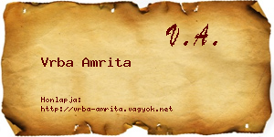 Vrba Amrita névjegykártya